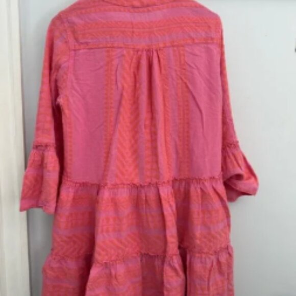 Anthropologie Devotion twins Ella Dress in Salmon/Pink size Medium - Picture 4 of 4